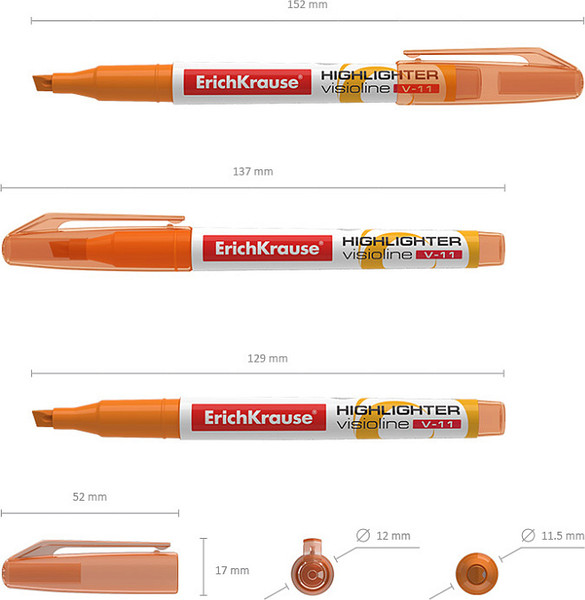 Текстовыделитель Erich Krause Visioline V-11 Mini Neon / 56903
