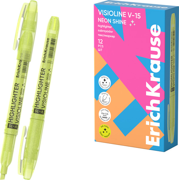 Текстовыделитель Erich Krause Visioline V-15 Neon Shine / 63545