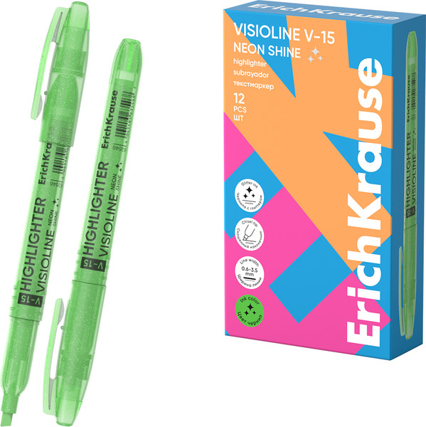 Текстовыделитель Erich Krause Visioline V-15 Neon Shine / 63546