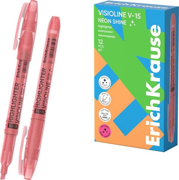 Текстовыделитель Erich Krause Visioline V-15 Neon Shine / 63547