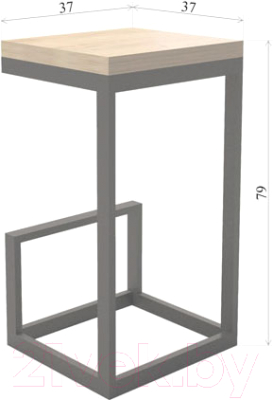 Табурет барный Millwood Ярдс-6 Ярдс Л (дуб белый Craft/металл черный)