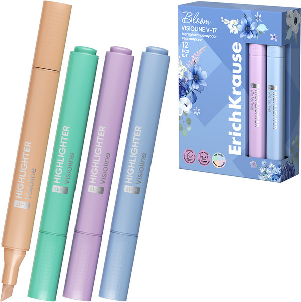 Текстовыделитель Erich Krause Visioline V-17 Pastel Bloom / 60808