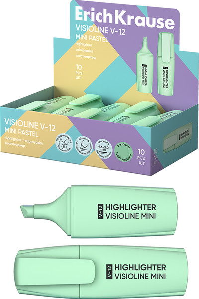 Текстовыделитель Erich Krause Visioline V-12 Mini Pastel / 60800