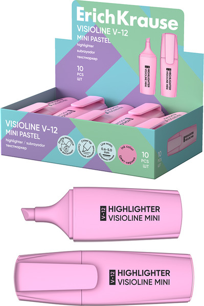 Текстовыделитель Erich Krause Visioline V-12 Mini Pastel / 60801