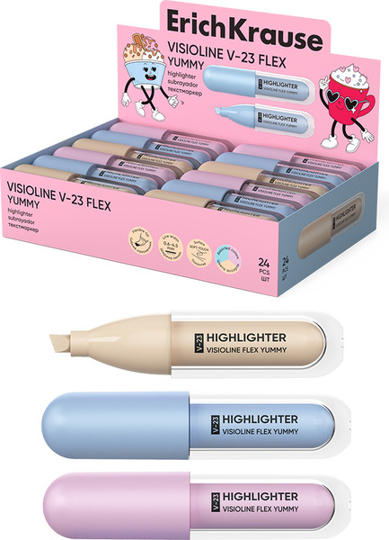 Текстовыделитель Erich Krause Visioline V-23 Flex Yummy / 63554