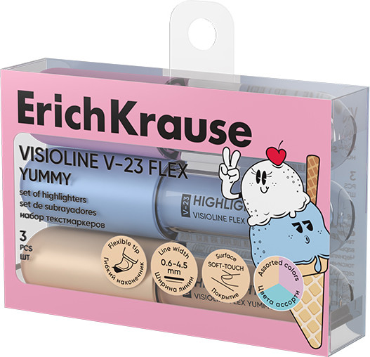 Набор маркеров Erich Krause Visioline V-23 Flex Yummy / 63555 - фото