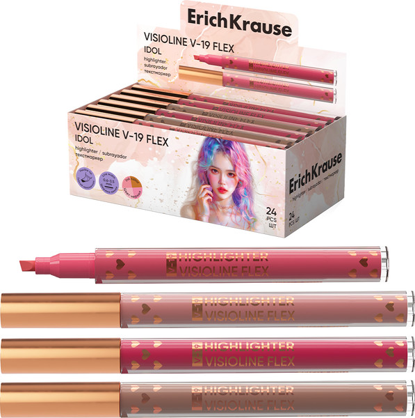 Текстовыделитель Erich Krause Visioline V-19 Flex Idol / 63551