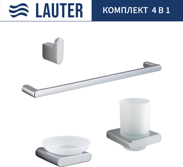 Набор аксессуаров для ванной Lauter 21SH57061 + 21SH57051 + 21SH57091 + 21SH70101 - фото
