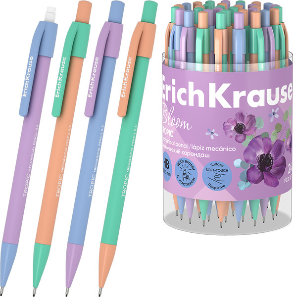 Механический карандаш Erich Krause Tropic Pastel Bloom 0.5 НВ / 60748