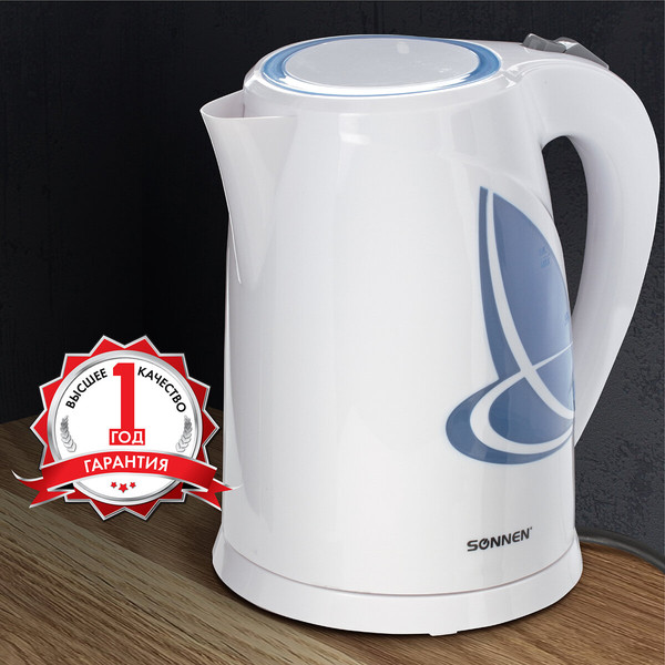 Электрочайник Sonnen KT-1767 / 453416 (белый/синий)