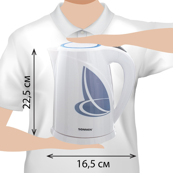 Электрочайник Sonnen KT-1767 / 453416 (белый/синий)