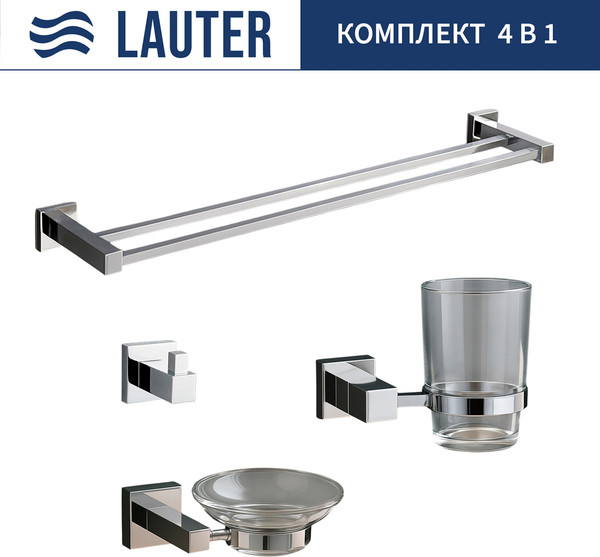 Набор аксессуаров для ванной Lauter 21SH6061 + 21SH6051 + 21SH6091 + 21SH6021 - фото