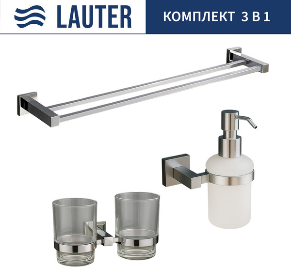 Набор аксессуаров для ванной Lauter 21SH6081 + 21SH6171 + 21SH6021 - фото