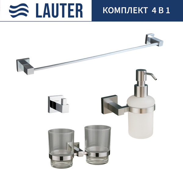 Набор аксессуаров для ванной Lauter 21SH6081 + 21SH6171 + 21SH6091 + 21SH6011 - фото