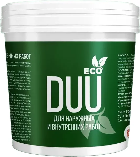 Краска DUU Eco ВД-АК для наружных и внутренних работ - фото