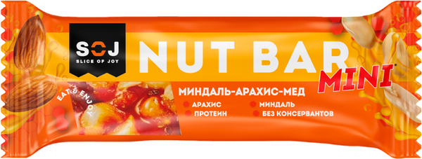 Протеиновый батончик SOJ Nut Bar Mini Ореховый - фото