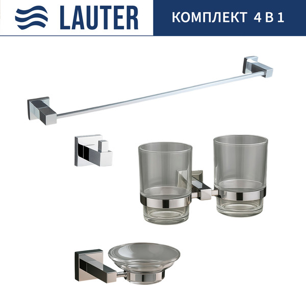 Набор аксессуаров для ванной Lauter 21SH6081 + 21SH6051 + 21SH6091 + 21SH6011 - фото