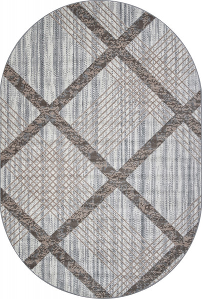 Коврик Merinos Sierra F351-OVAL-CREAM-BLUE - фото