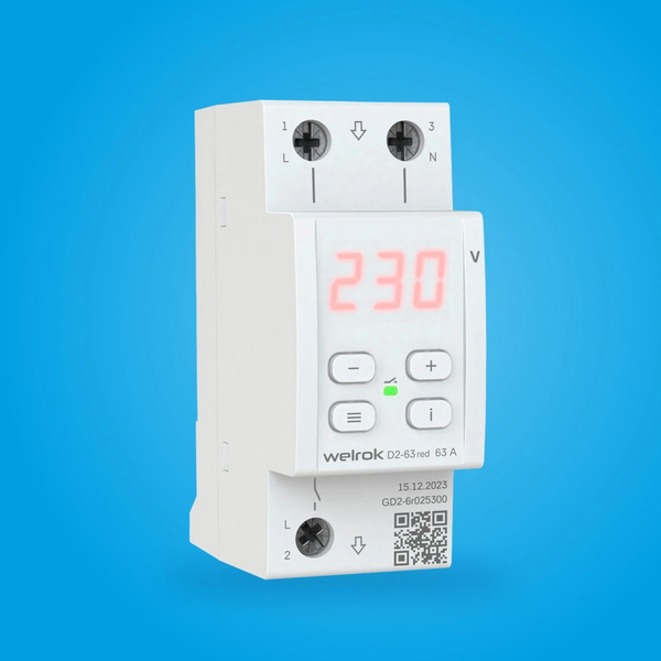 Реле напряжения Welrok D2-63 ТN Red