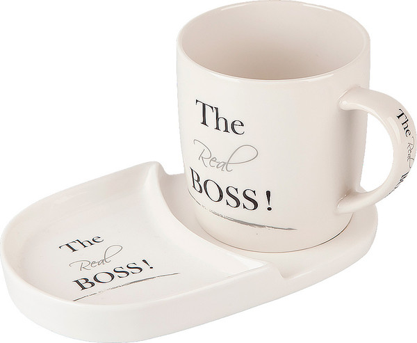 Кружка с блюдцем Nouvelle The Real Boss / 0440013 - фото