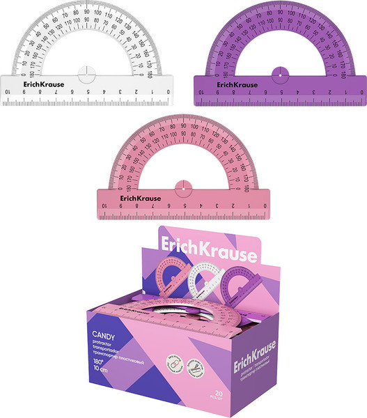 Транспортир Erich Krause Candy / 57915