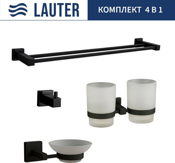 Набор аксессуаров для ванной Lauter 21SH6082 + 21SH6052 + 21SH6092 + 21SH6022 - фото
