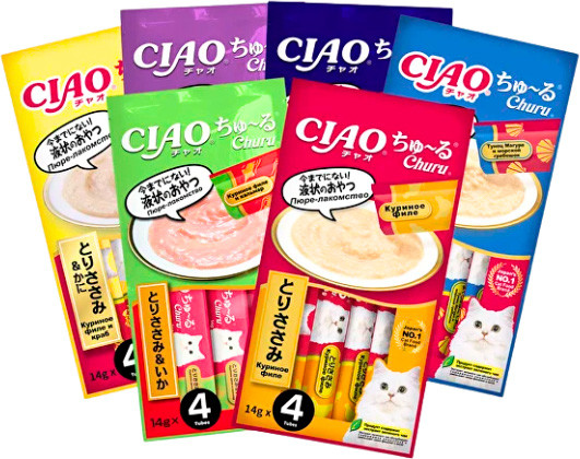 Лакомство для кошек Inaba Чао-Чуру тунец с устрицами