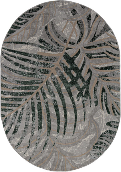 Ковер Merinos Liman F479-OVAL-GRAY-GREEN - фото