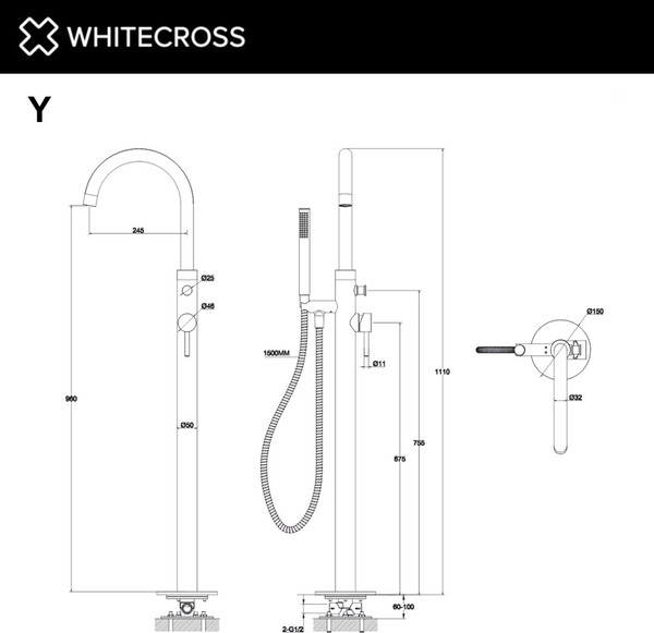 Смеситель Whitecross Y1233CPB