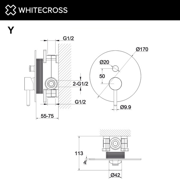 Смеситель Whitecross Y1235CPB