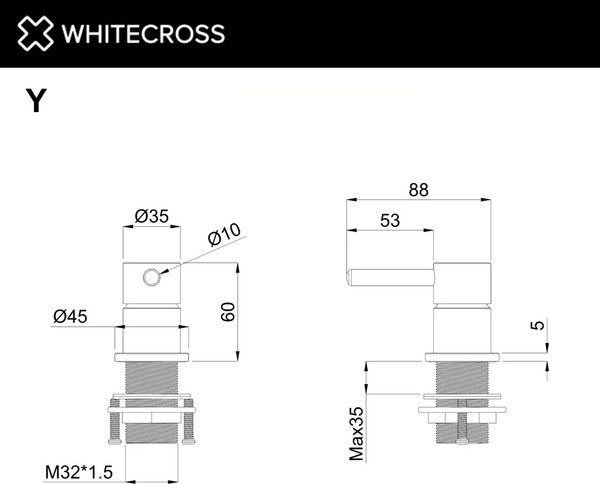 Смеситель Whitecross Y1214BL