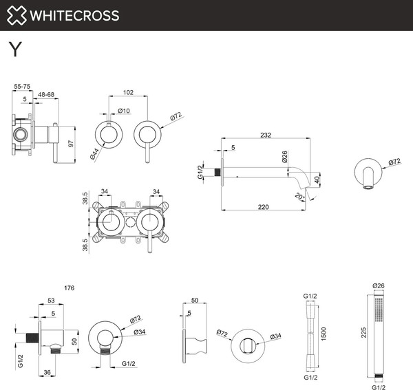 Смеситель Whitecross YSET1240BL