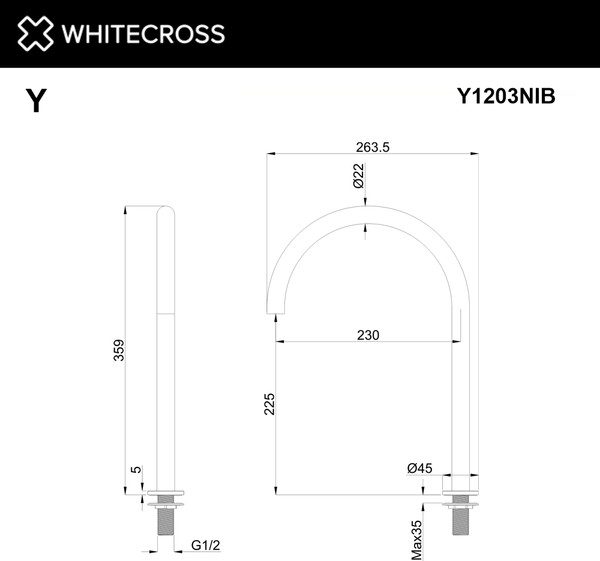 Излив Whitecross Y1203NIB