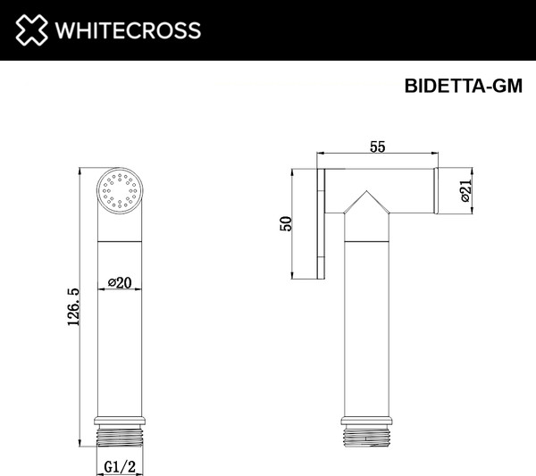 Лейка гигиенического душа Whitecross BIDETTA-GM