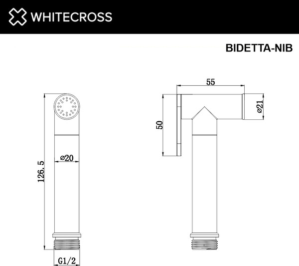 Лейка гигиенического душа Whitecross BIDETTA-NIB