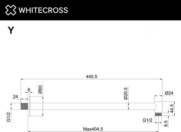Душевой кронштейн Whitecross Y1309NIB