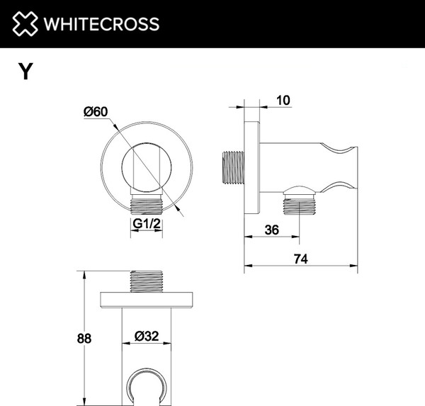 Подключение для душевого шланга Whitecross Y1005CPB