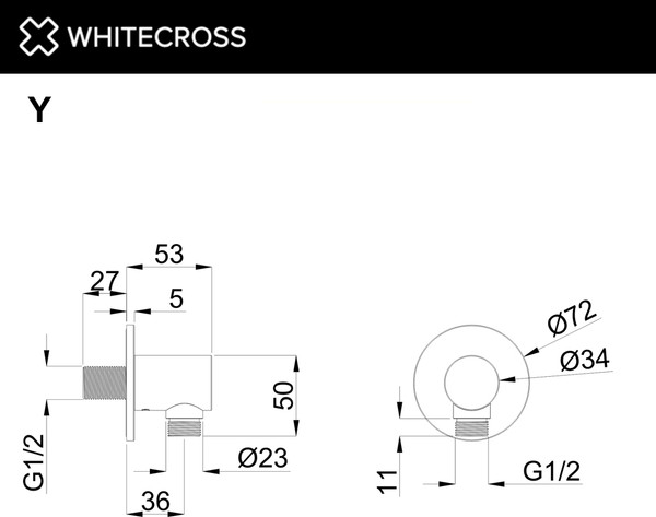 Подключение для душевого шланга Whitecross Y1018NIB