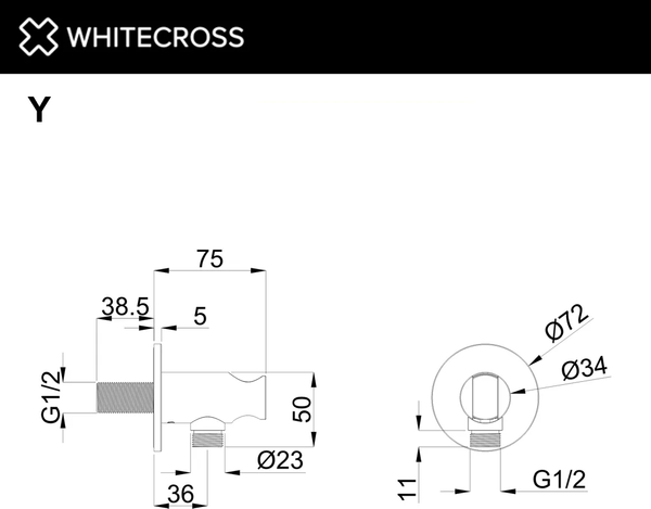 Подключение для душевого шланга Whitecross Y1015NIB