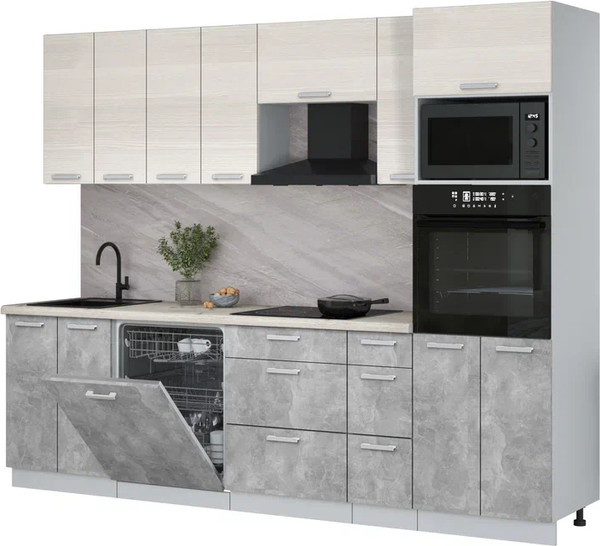 Кухонный гарнитур Интерлиния Мила Лайт 2.7-ПМ1 - фото