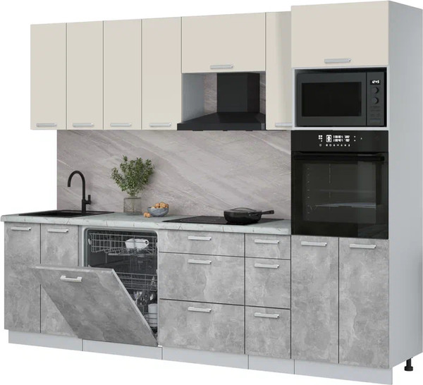 Кухонный гарнитур Интерлиния Мила Лайт 2.7-ПМ1 - фото