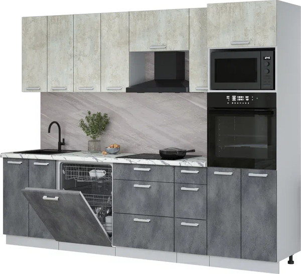 Кухонный гарнитур Интерлиния Мила Лайт 2.7-ПМ1 - фото