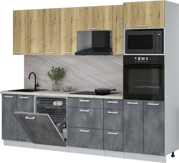 Кухонный гарнитур Интерлиния Мила Лайт 2.7-ПМ1 - фото