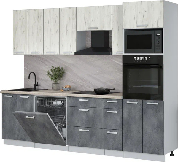 Кухонный гарнитур Интерлиния Мила Лайт 2.7-ПМ1 - фото