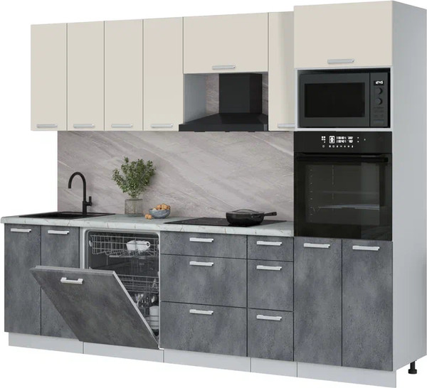 Кухонный гарнитур Интерлиния Мила Лайт 2.7-ПМ1 - фото