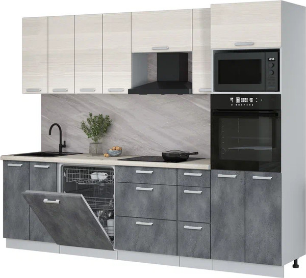 Кухонный гарнитур Интерлиния Мила Лайт 2.7-ПМ1 - фото