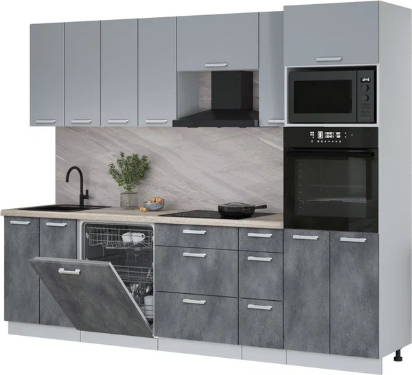 Кухонный гарнитур Интерлиния Мила Лайт 2.7-ПМ1 - фото