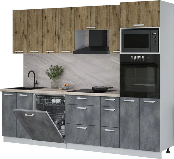 Кухонный гарнитур Интерлиния Мила Лайт 2.7-ПМ1 - фото