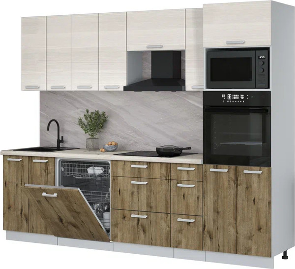 Кухонный гарнитур Интерлиния Мила Лайт 2.7-ПМ1 - фото