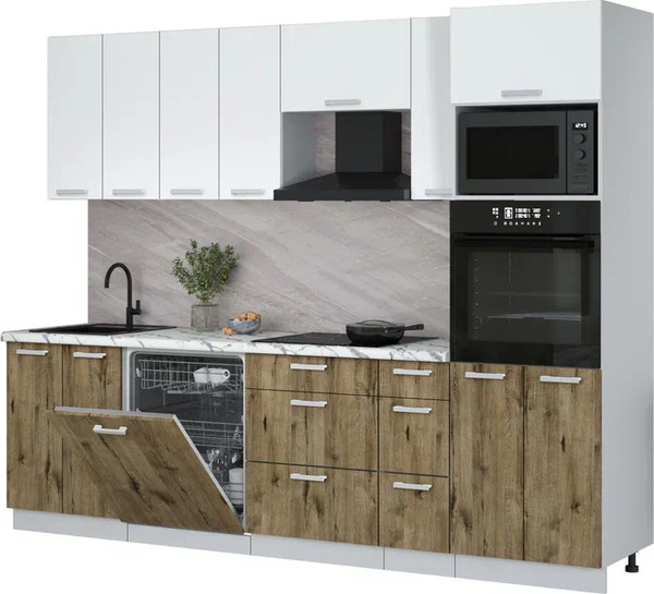 Кухонный гарнитур Интерлиния Мила Лайт 2.7-ПМ1 - фото